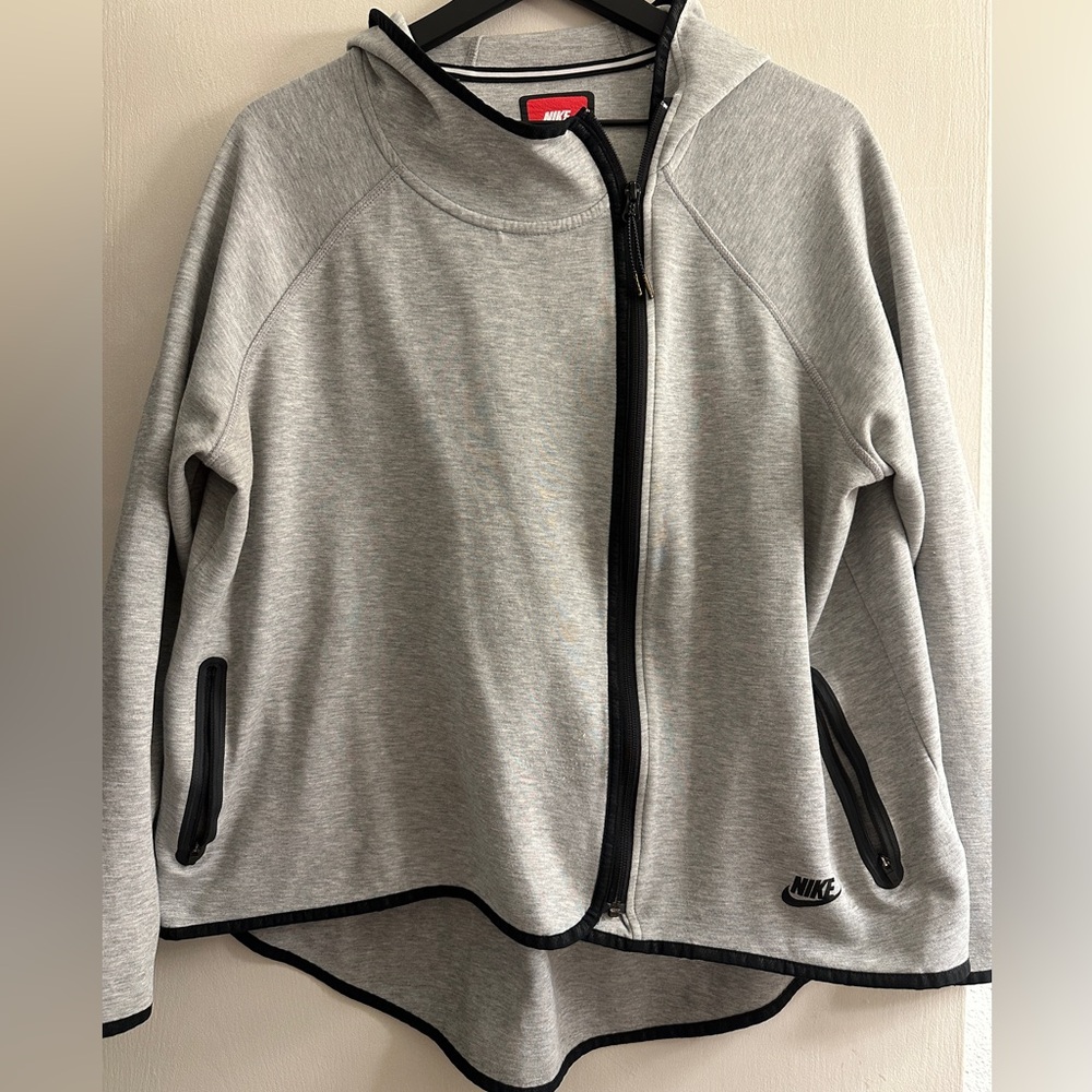 Women’s Gray Nike Asymmetric Zippered Hoodie